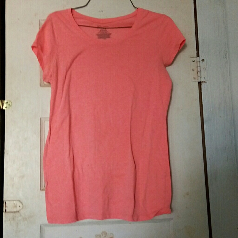 A peach see through t-shirt.